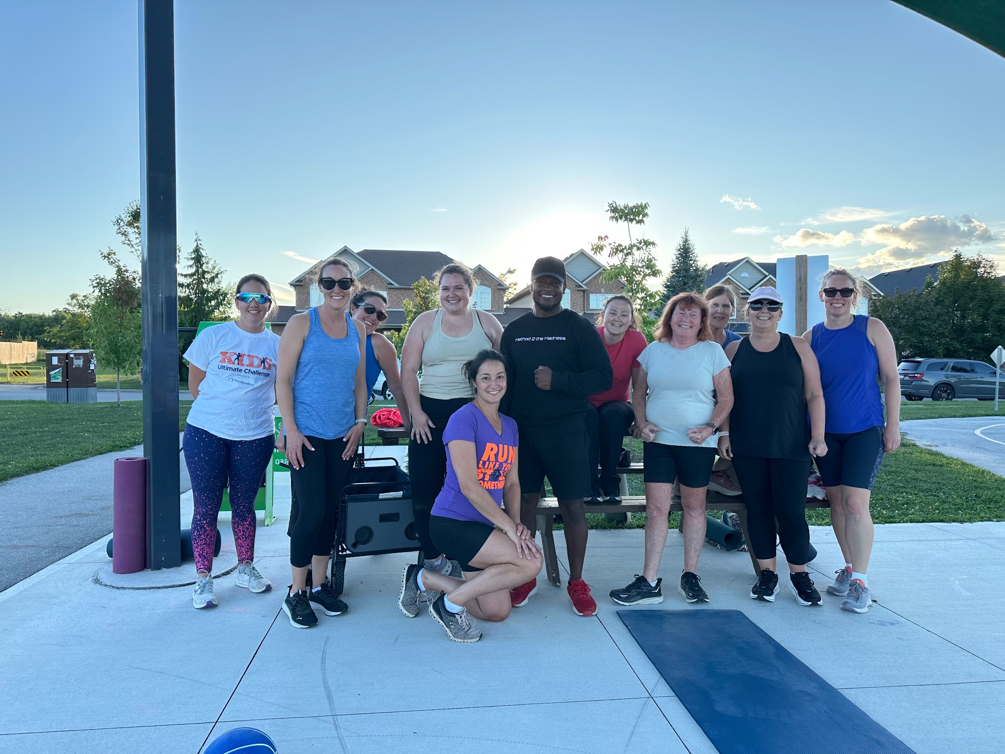 Bootcamp group smiling after a session