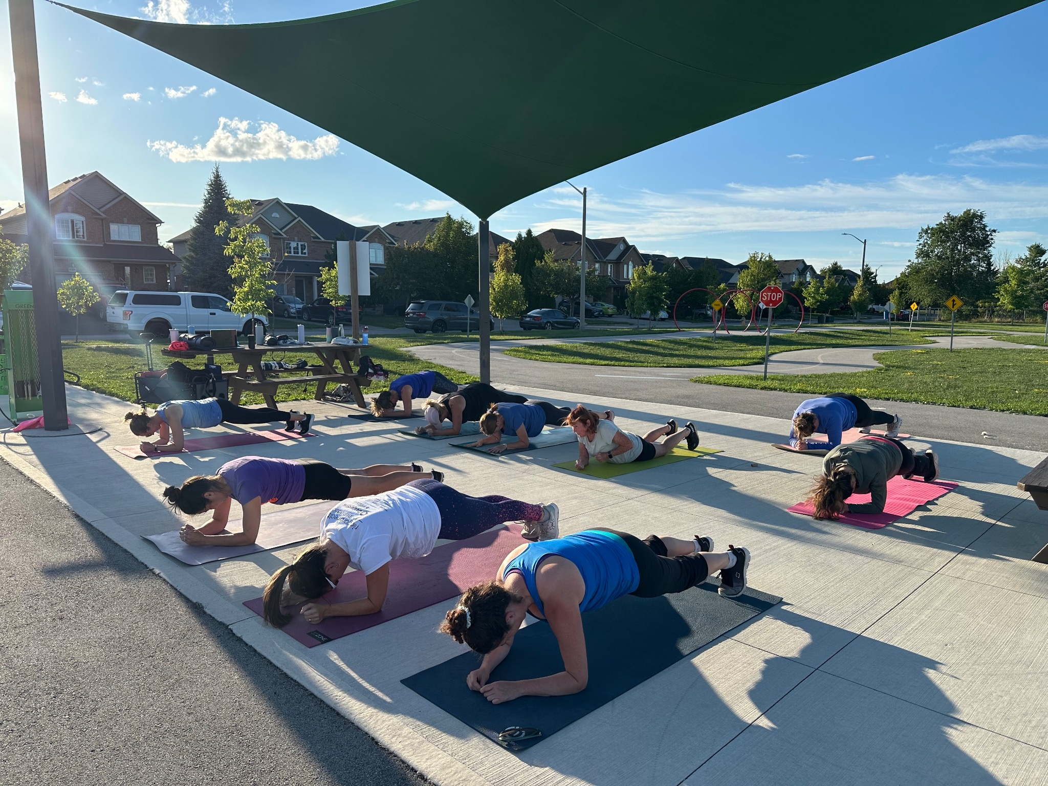 Bootcamp participants training outdoors